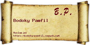 Bodoky Pamfil névjegykártya
